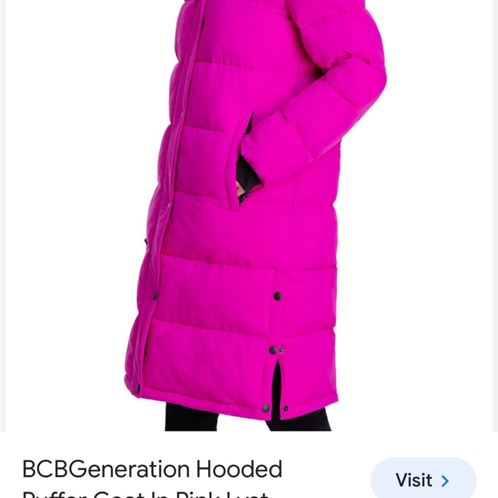 Gorgeous BCBGeneration Hooded Puffer Coat in Hot Pink xs extra small new - Picture 15 of 15